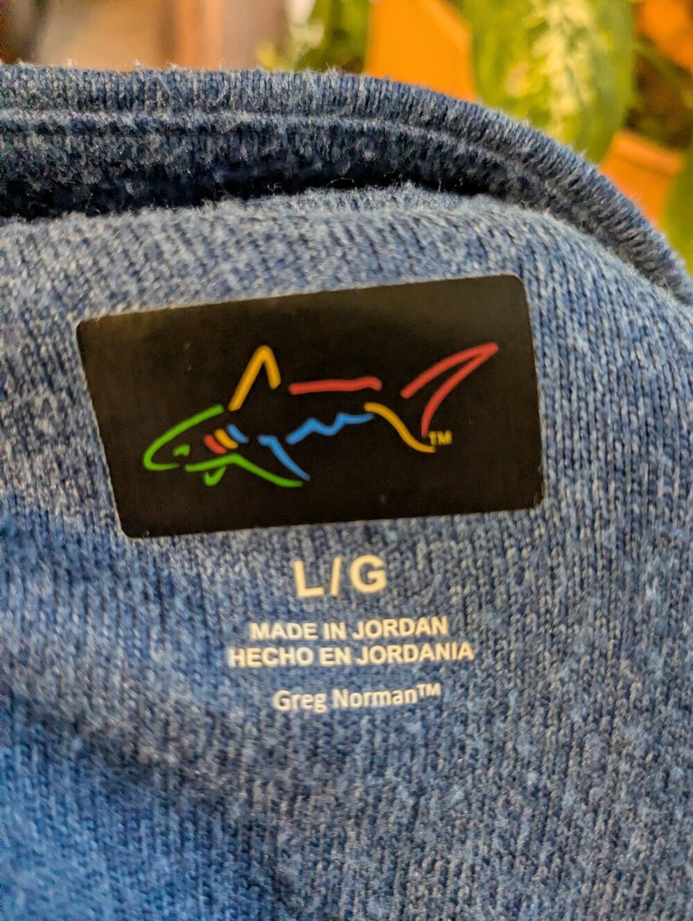 Greg Norman Collection Heather Blue Crewneck Sweater